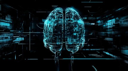 Wall Mural - brain representing critical thinking and advancement in technology and intelligence
