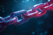 © Steven - Chain icon on a dark background, representing bonding and internet link connection in 3D cartoon illustration