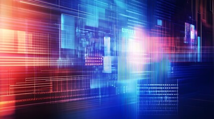 Wall Mural - abstract technology business background with motion blur zoom