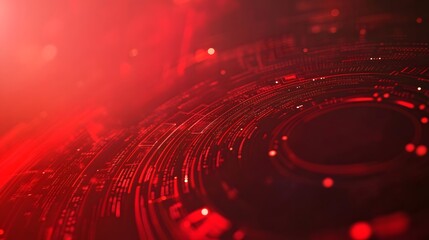 Red technology background and abstract digital tech circle.copy space.