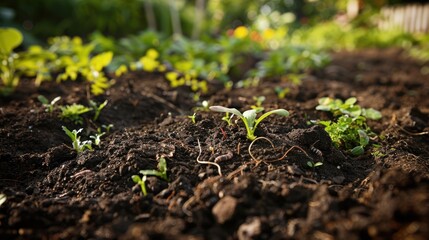 Canvas Print - Young Plants Emerging from the Soil