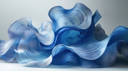 Blue Wave Abstraction - 3D Rendered Conceptual Design