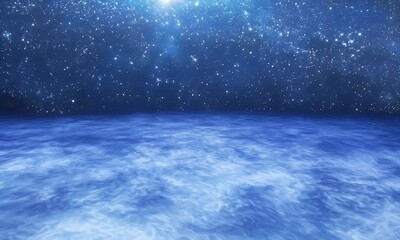Wall Mural - A serene cosmic landscape with stars and soft clouds, evoking a sense of tranquility.