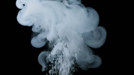 Wall Mural - realistic smoke effect created water misting system floating air black background footage features fog vapor particles creating atmospheric perfect visual storytelling rendered 4K 120