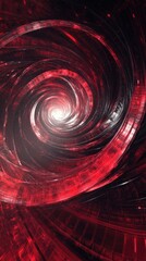 Wall Mural - A captivating red spiral design that evokes feelings of motion and mystery, perfect for abstract art and modern aesthetics.