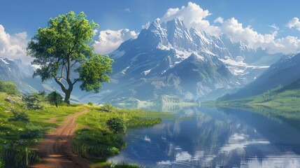 Canvas Print - Tranquil Mountain Lake