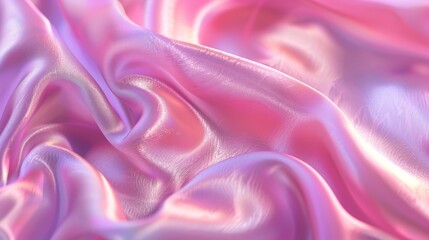 Canvas Print - Pink Satin Fabric with Iridescent Sheen