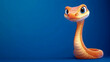 © imran - Charming Cartoon Cobra on a Vibrant Blue Background, Perfect for Fun and Playful Designs  -