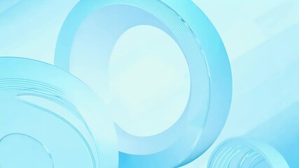 light blue seamless background featuring 3D circle rings that flow minimal animation loop creates endless pure transition perfect presentations events parties all presented highquality