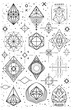 © pijav4uk - Geometric icon symbol set for patterns, logos, and decorative outlines