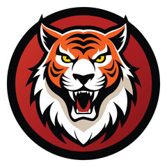 Poster - Fierce Tiger Logo in Round Style.