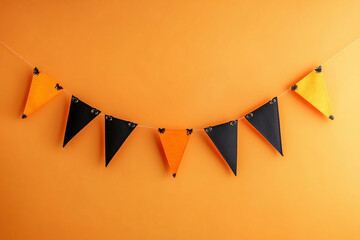 Halloween concept, Halloween bunting flag garland.