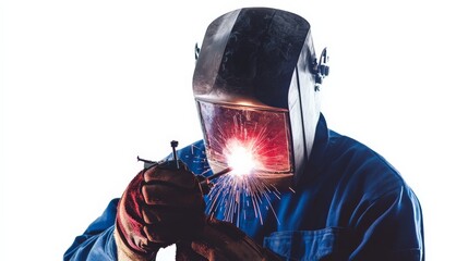 Welder at Work: Sparks Fly in the Industrial Workshop