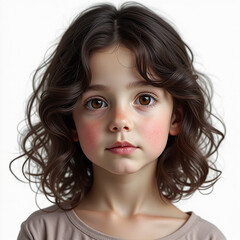 Young girl with brown hair and brown eyes