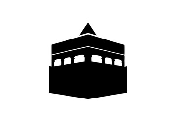 Kaaba Icon Silhouette | isolated vector silhouette illustration on white background