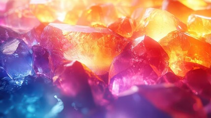 Wall Mural - holographic background featuring glass shards that reflect rainbow colors creating an ethereal and m