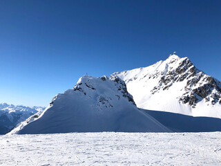 Skiing the Summit of an Austrian Mountain