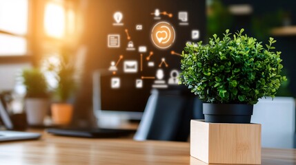 A Modern Marketing Office with Digital Screens