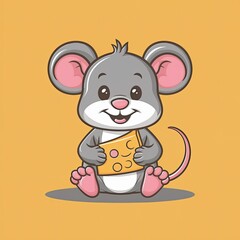 Sticker - mouse and cheese