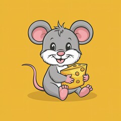 Sticker - mouse and cheese