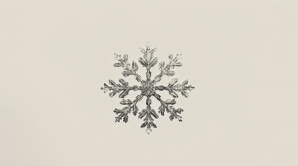 Poster - Elegant minimalist drawing of a snowflake featuring clean lines that represent the beauty of winter and nature's delicate designs