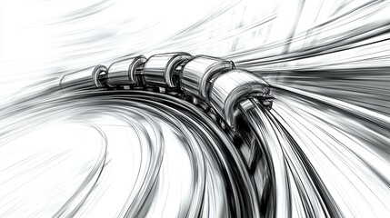 Poster - A train is traveling down a track with a blurred background