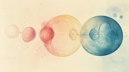 Poster - A painting of a series of circles in different colors