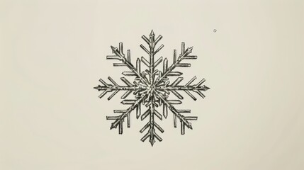 Poster - Elegant minimalist snowflake drawing featuring clean lines, perfect for winter-themed decor or seasonal design inspiration