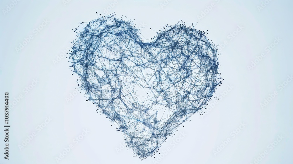 a heart-shaped constellation formed by interconnected neurons, symbolizing the inseparable link between emotions and neural connections