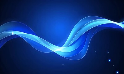 Wall Mural - abstract blue wave background with dots and lines for digital technology, science, or artificial int