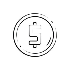 Vector coin icon editable on a white background.