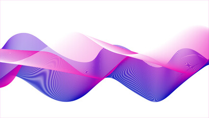 Wall Mural -  Smooth curved wave line. Dynamic flowing wave lines design element. Abstract colorful flowing wave lines isolated on white background. Futuristic technology concept. 