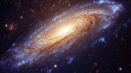 Poster - Close-up view of a vibrant spiral galaxy showcasing divine proportions and brilliant cosmic details in deep space