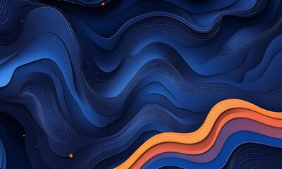 Sticker - abstract blue wave background with dots and lines for digital technology, data science, or futuristi