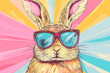 © Noufaldi - A colorful illustration of a rabbit wearing sunglasses, exuding a fun and playful vibe.