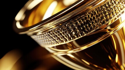 Poster - A gold cup with a gold band around it