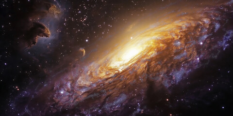 Poster - Spiral galaxy is forming in the vast universe
