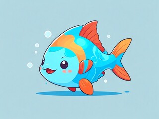 Cute Cartoon Fish Illustration