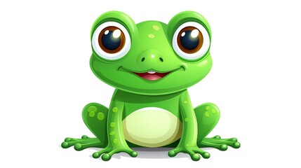 Canvas Print - Vector illustration of cute frog cartoon. isolate on white background 