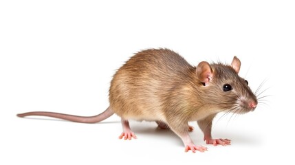 Canvas Print - Brown rat cut on white background 