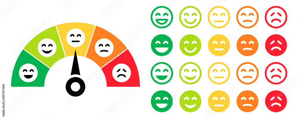 Feedback Emoticons face icon set. Feedback rating emoji. Bad and Good ...