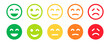 © IQ art_Design - Feedback Emoticons face icon set. Feedback rating emoji. Bad and Good Review. Happy and Sad reaction. Mood faces for survey, rating icons. Vector illustration