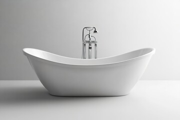 A bathtub on a white backdrop, isolated. Generative Ai