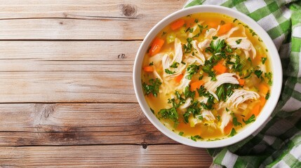 Poster - Delicious Chicken Soup with Fresh Herbs and Vegetables