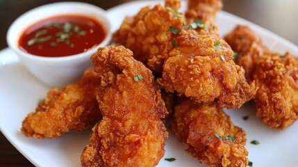 Poster - Crispy Fried Chicken with Dipping Sauce