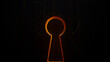 © Tark - A key hole in dark and golden. Generative AI