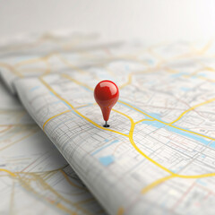 red pin pointing location showing travel destination on map