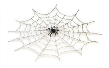 Spider web professional stock photo on white background 