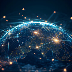 Wall Mural - world picture global network background. a digital image of earth with illuminated connections, refl