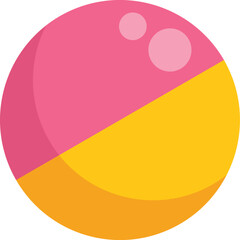 Wall Mural - pink and yellow sphere presenting a business pie chart concept
